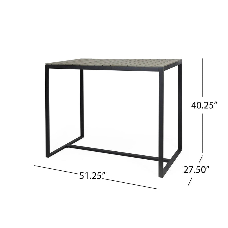 Ernesto Outdoor Industrial Acacia Wood Bar Table by HouseOfZazla