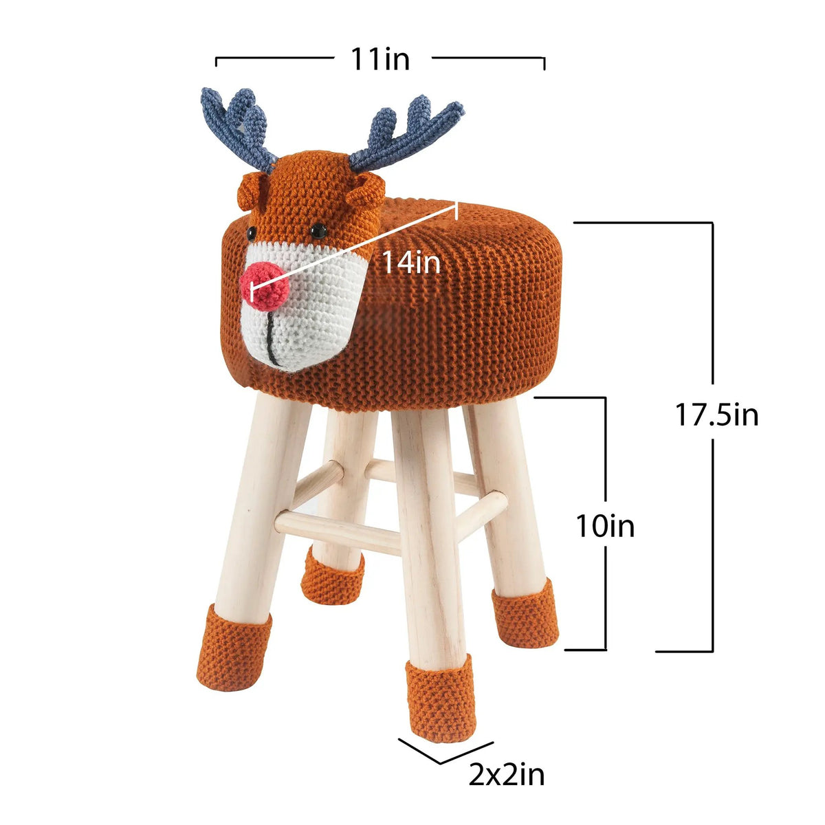 Animal Ottoman Stool - Polyester Upholstered Cute Deer Foot Stool by HouseOfZazla