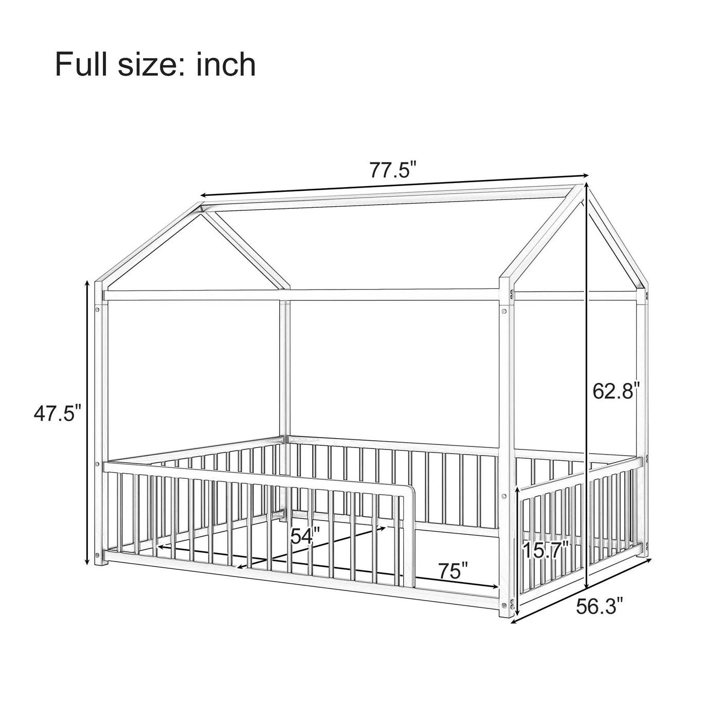 Montessori Floor Bed Frame With House Shape by HouseOfZazla