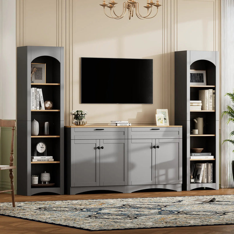 ON-TREND 3-Piece Farmhouse Entertainment Center by HouseOfZazla