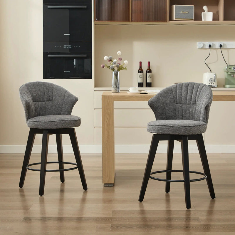 Wing Back Swivel Bar Stools (Set of 2) by Unique Piece Furniture
