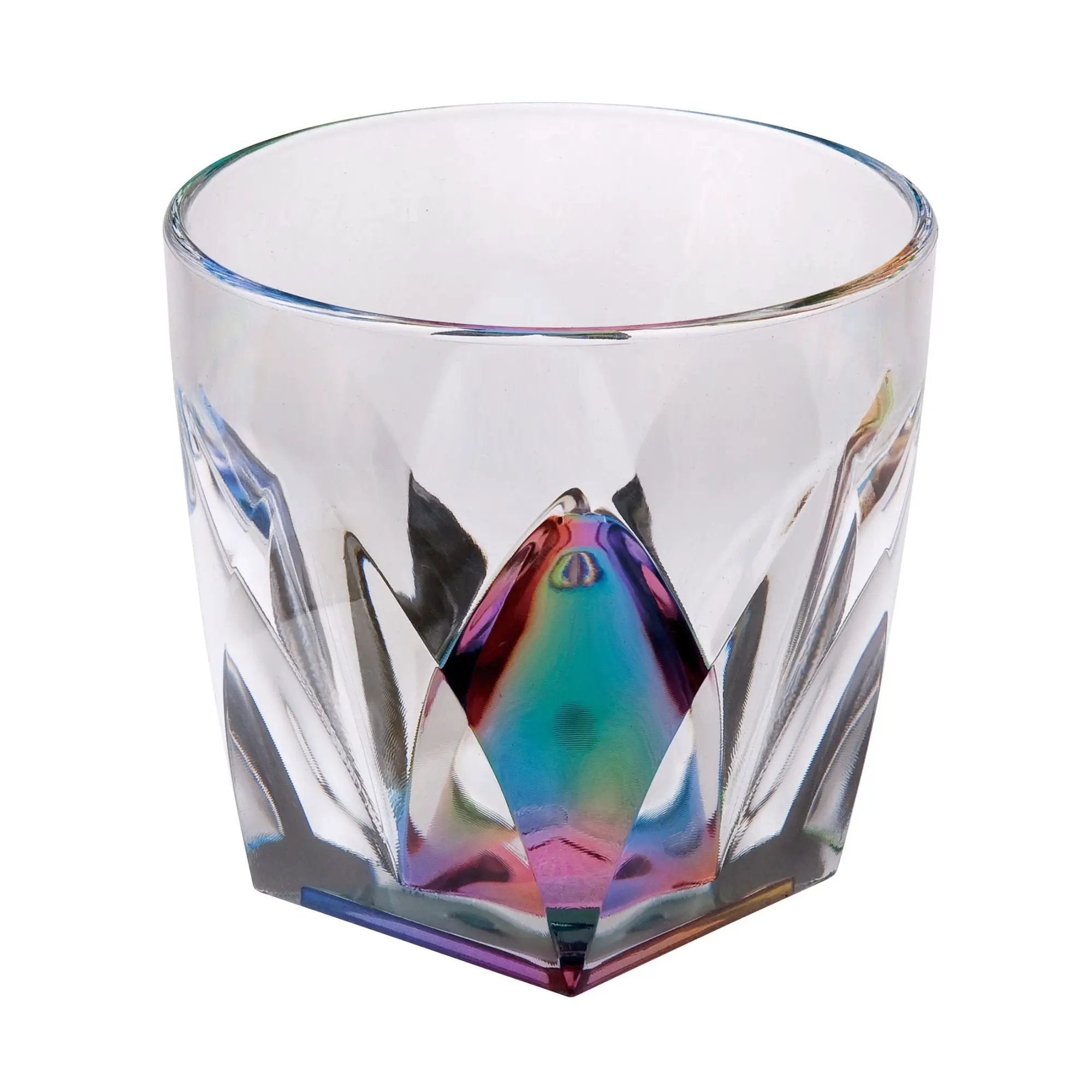 Leading Ware Rainbow Diamond Acrylic Glasses Drinking (Set of 4) Dof 9Oz Bpa Free Plastic Cocktail Glasses - Clear by HouseOfZazla