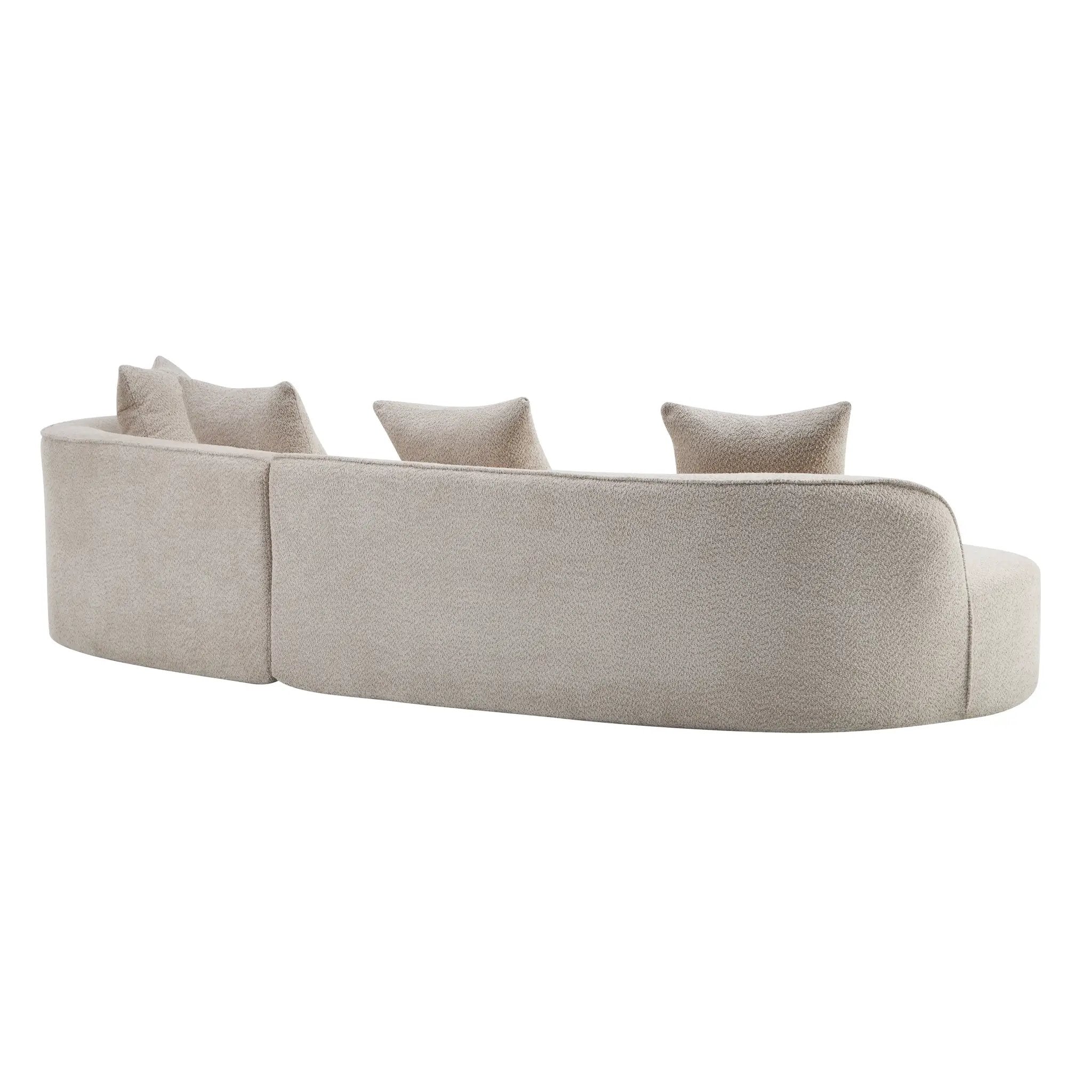 126" Curved Sectional Sofa (Almond-D28 Full Foam) by HouseOfZazla