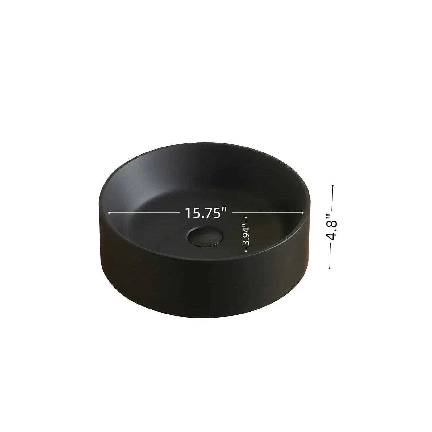 JINBO 16'' Bathroom Round Solid Surface Basin Without Faucet Hole by HouseOfZazla