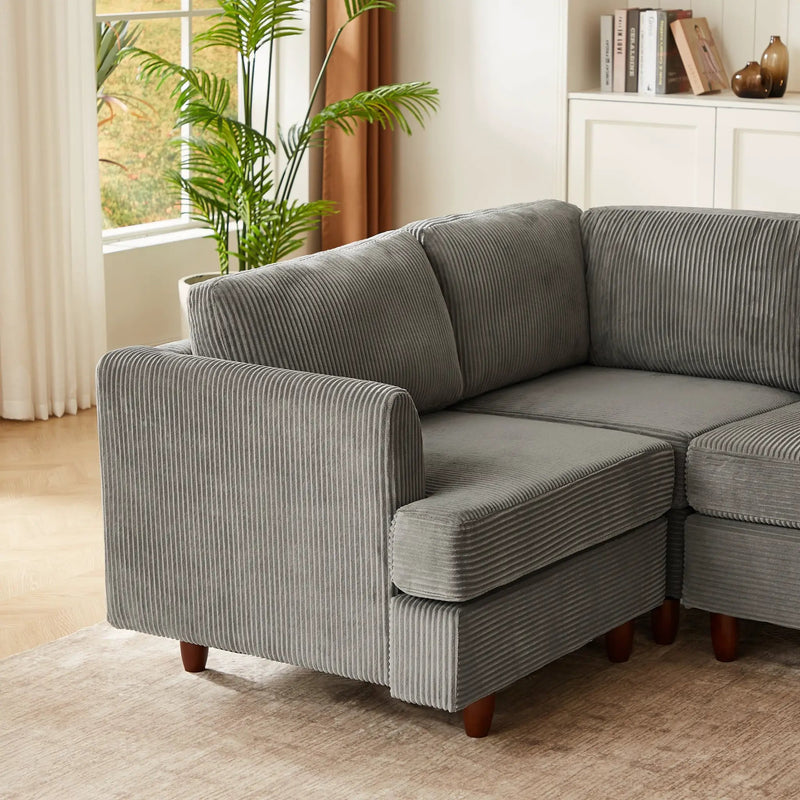 Modern Modular Sectional Couch, 6 Seaters Sleeper Sofa by HouseOfZazla