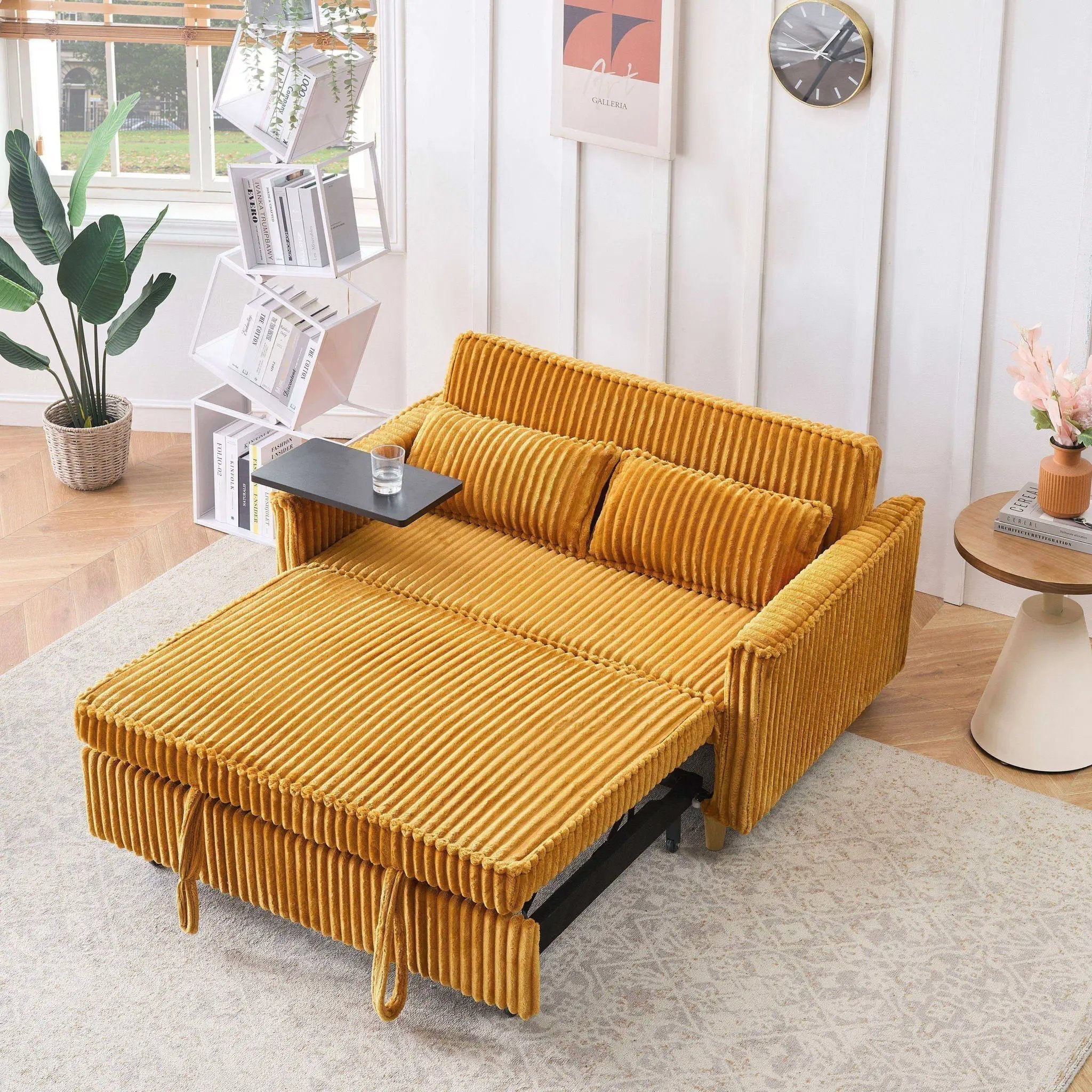 Pull Out Sofa With Movable Tabletop And USB Ports by Unique Piece Furniture