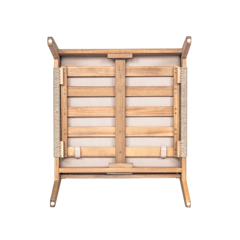 Outdoor Acacia Wood and Rope Patio Chair with Cushions (Set of 2) by HouseOfZazla