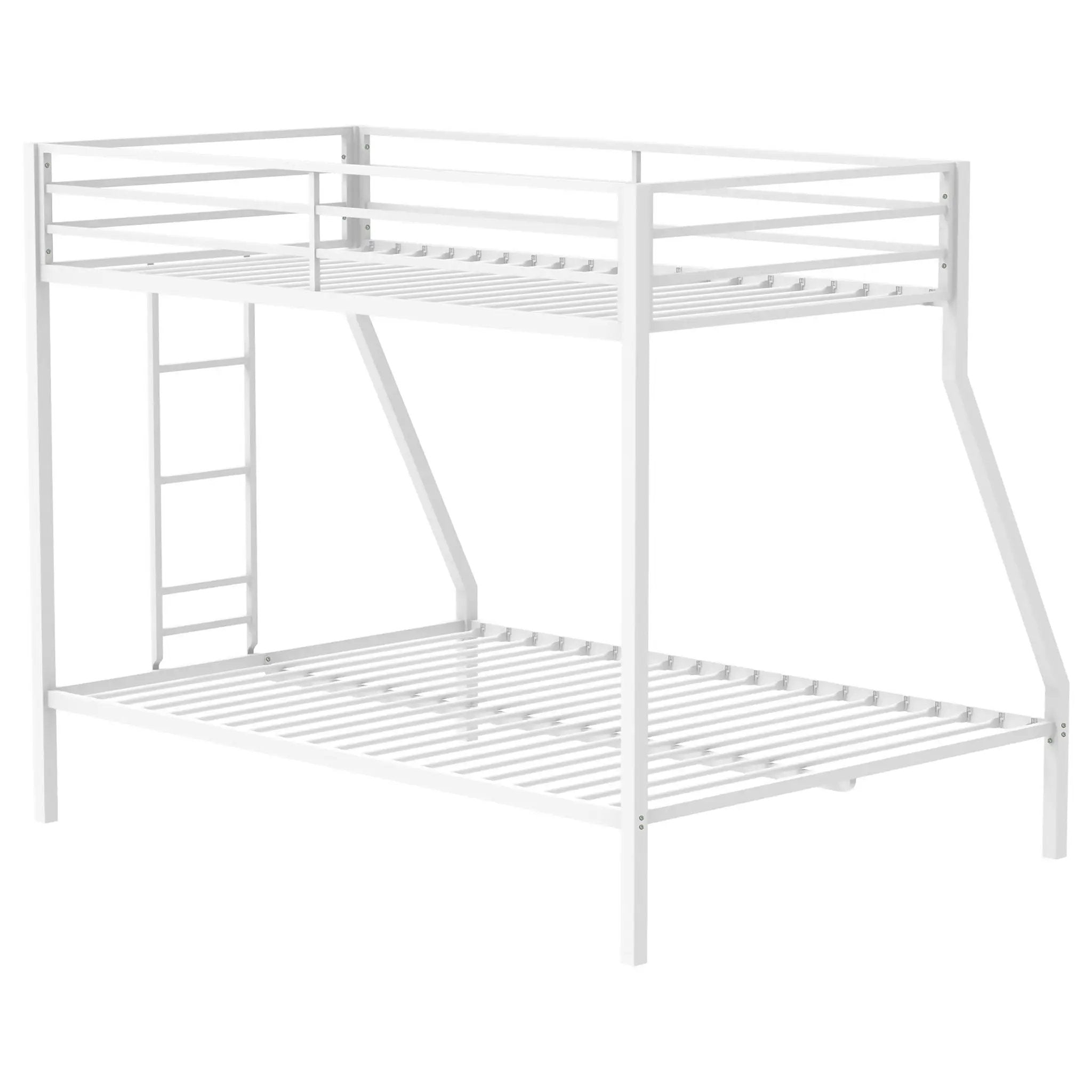 Alevera Metal Twin Over Full Bunk Bed with Ladder White by Unique Piece Furniture
