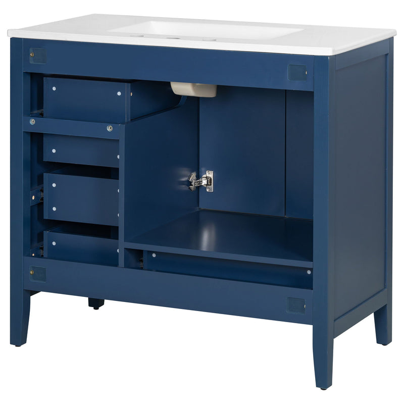 Elegant Vintage Bathroom Vanity With Sink and Soft Closing Drawers by HouseOfZazla