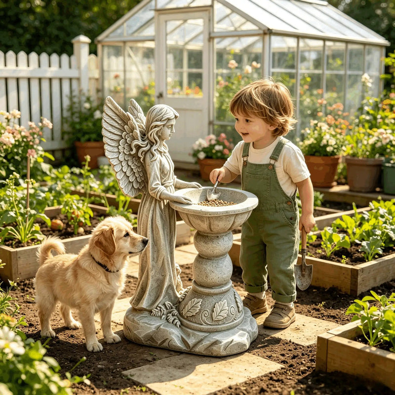 15.35" High Angel Bird Bath Sculpture by HouseOfZazla