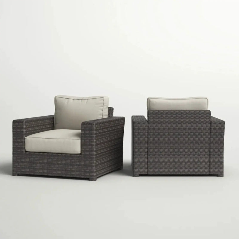 Outdoor Armchairs With Cushions (Set of 2) - Espresso / Gray by Unique Piece Furniture