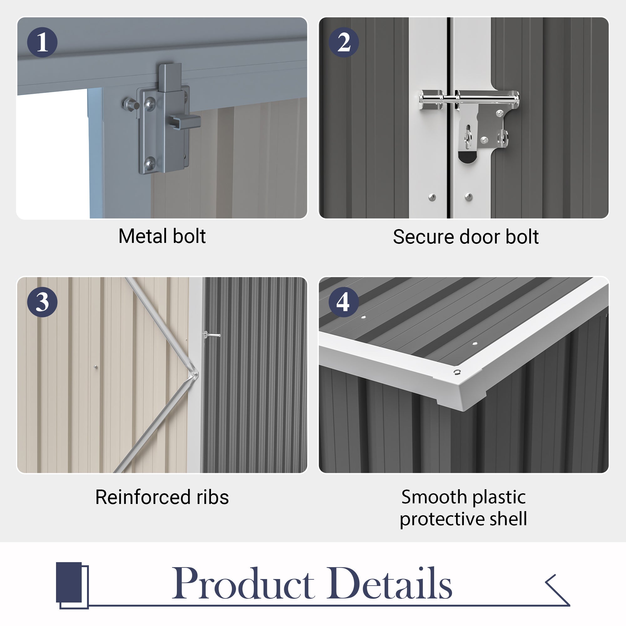 10'x4' Outdoor Metal Storage Shed for Garden Tools Lockable Door With Floor Frame by HouseOfZazla