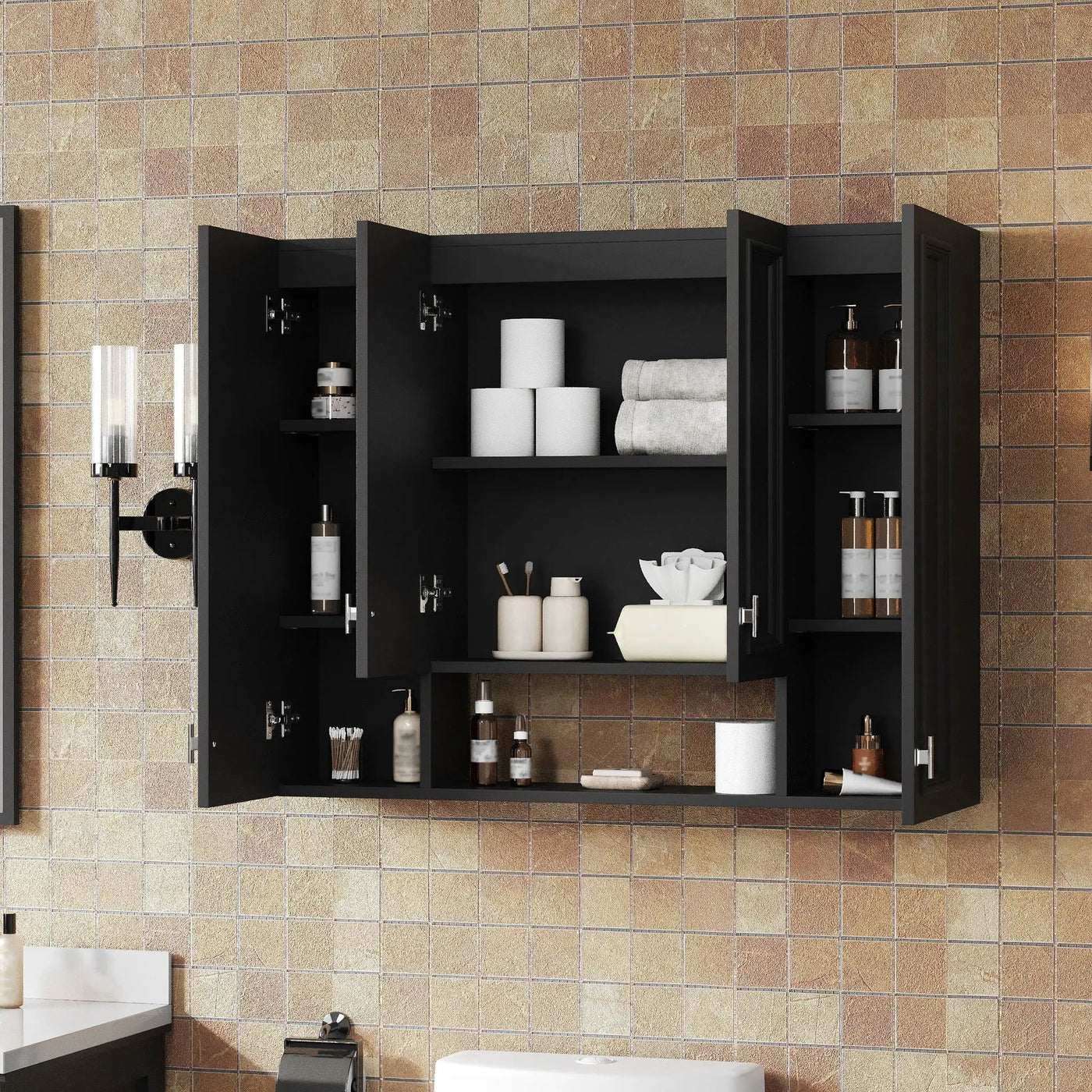 Wall Mounted Bathroom Cabinet With 5 Adjustable Shelves by HouseOfZazla