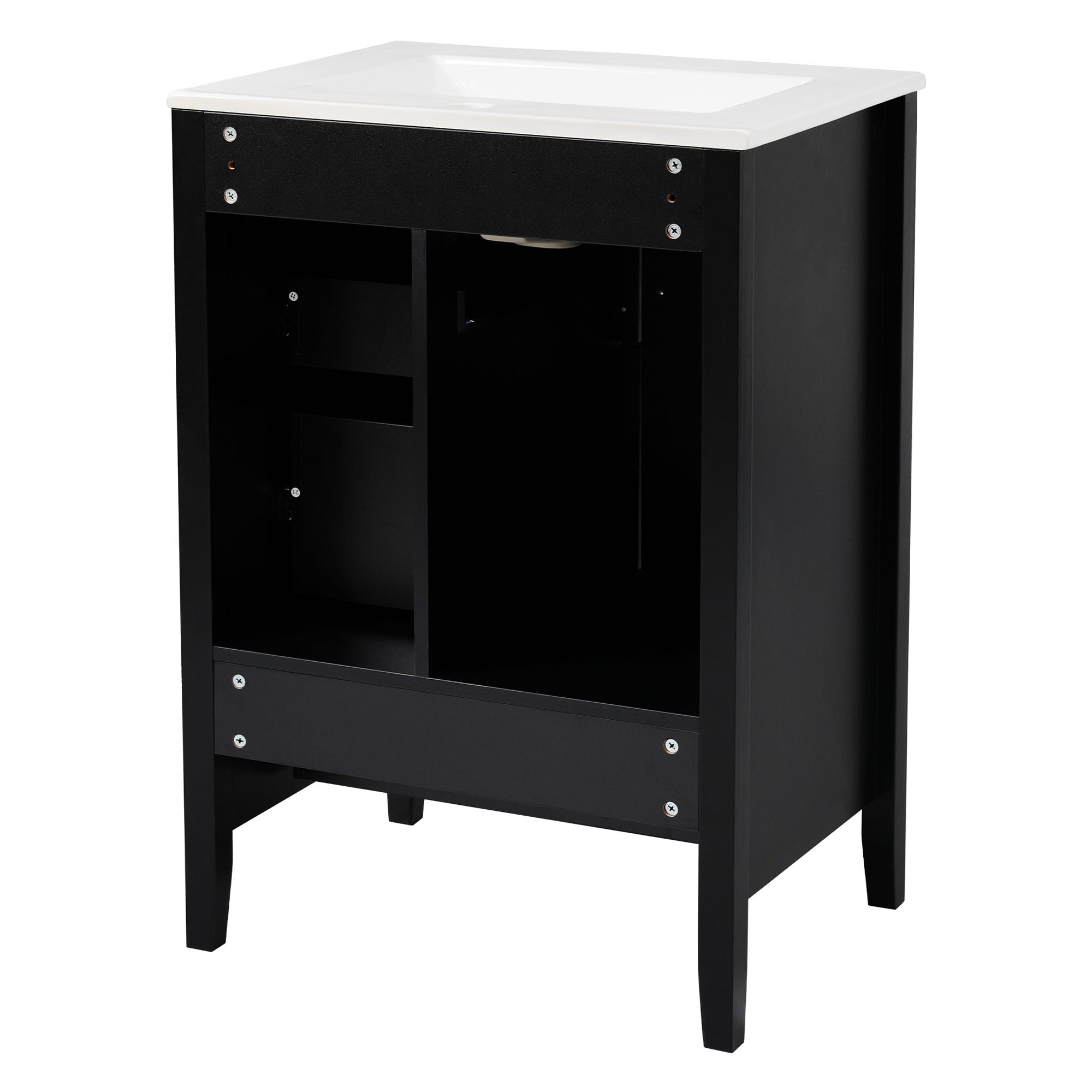 Retro Bathroom Vanity With Sink, Soft Closing Cabinet & Drawers by HouseOfZazla