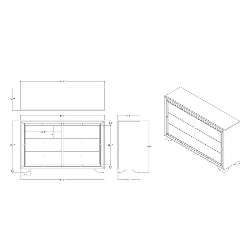 Chloe - Dresser - Gemstone Silver by Unique Piece Furniture