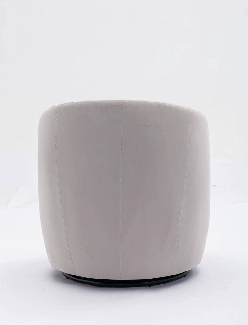 Swivel Accent Armchair Barrel Chair With Powder Coating Metal Ring by HouseOfZazla