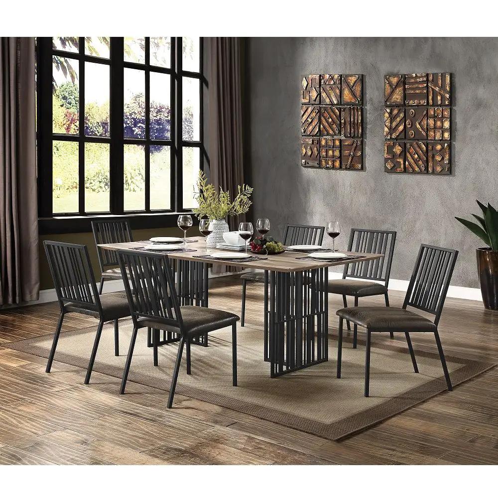 Zudora - Side Chair (Set of 2) - Synthetic Leather & Black by Unique Piece Furniture