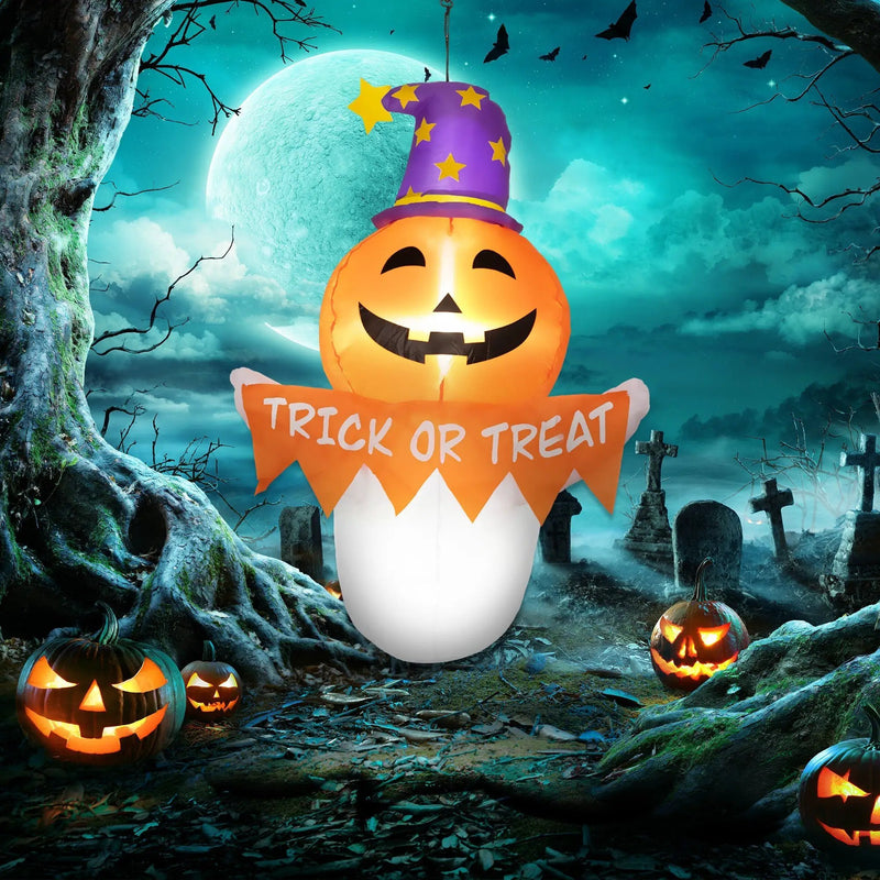 Inflatable Halloween Window Sticker Ghost with LED Lights – 41.3" Tall by HouseOfZazla