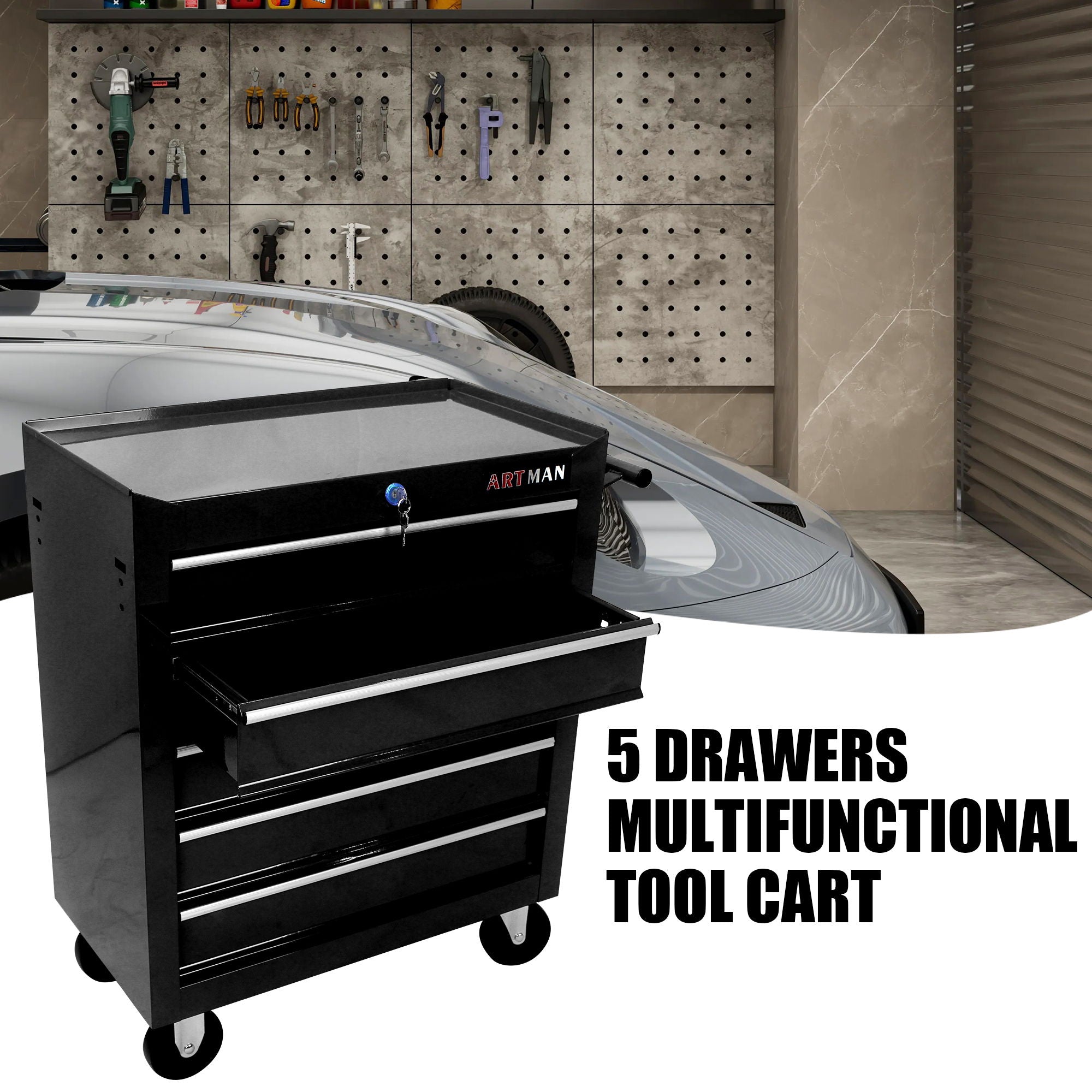 Multifunctional Tool Cart With Wheels And Drawers by HouseOfZazla
