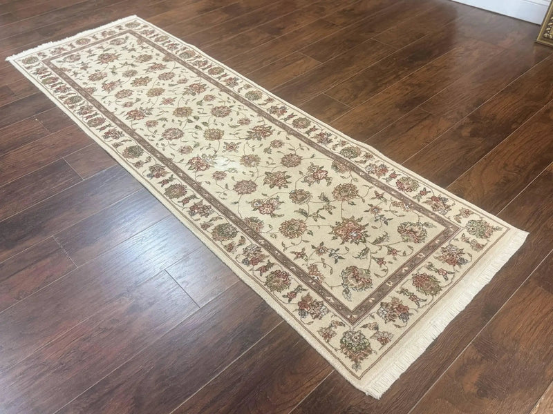 Pak Persian Runner Rug 2.6 x 8ft, Oriental Carpet for Hallway or Kitchen, Handmade, Wool and Silk Highlights by Jewel Rugs