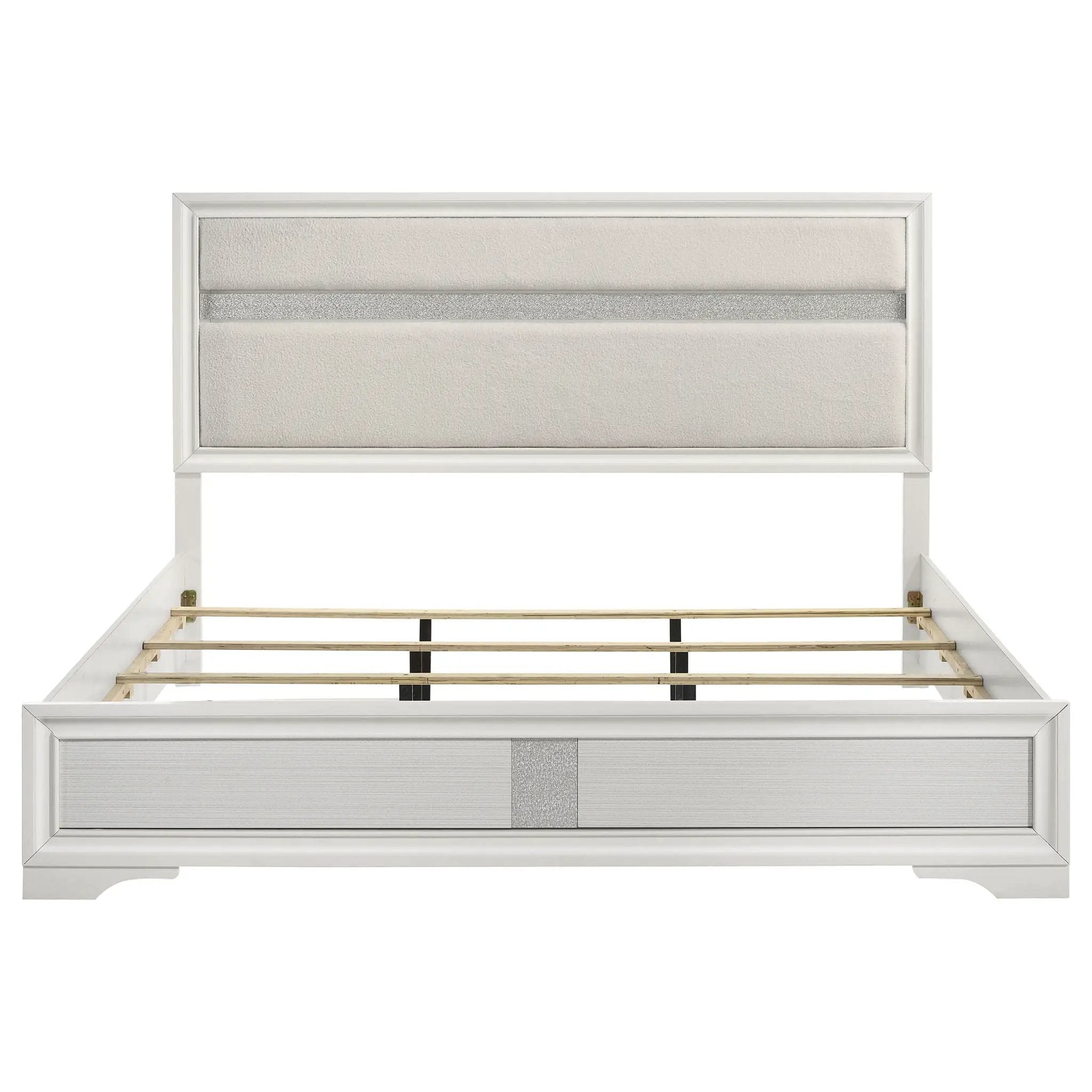 Miranda 54-inch Upholstered Eastern King Panel Bed White by Unique Piece Furniture