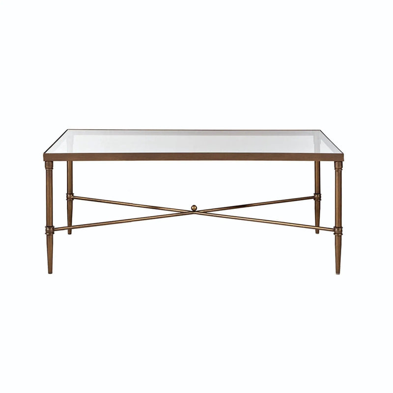 Metal Rectangle Coffee Table With Tempered Glass Top - Bronze by Unique Piece Furniture