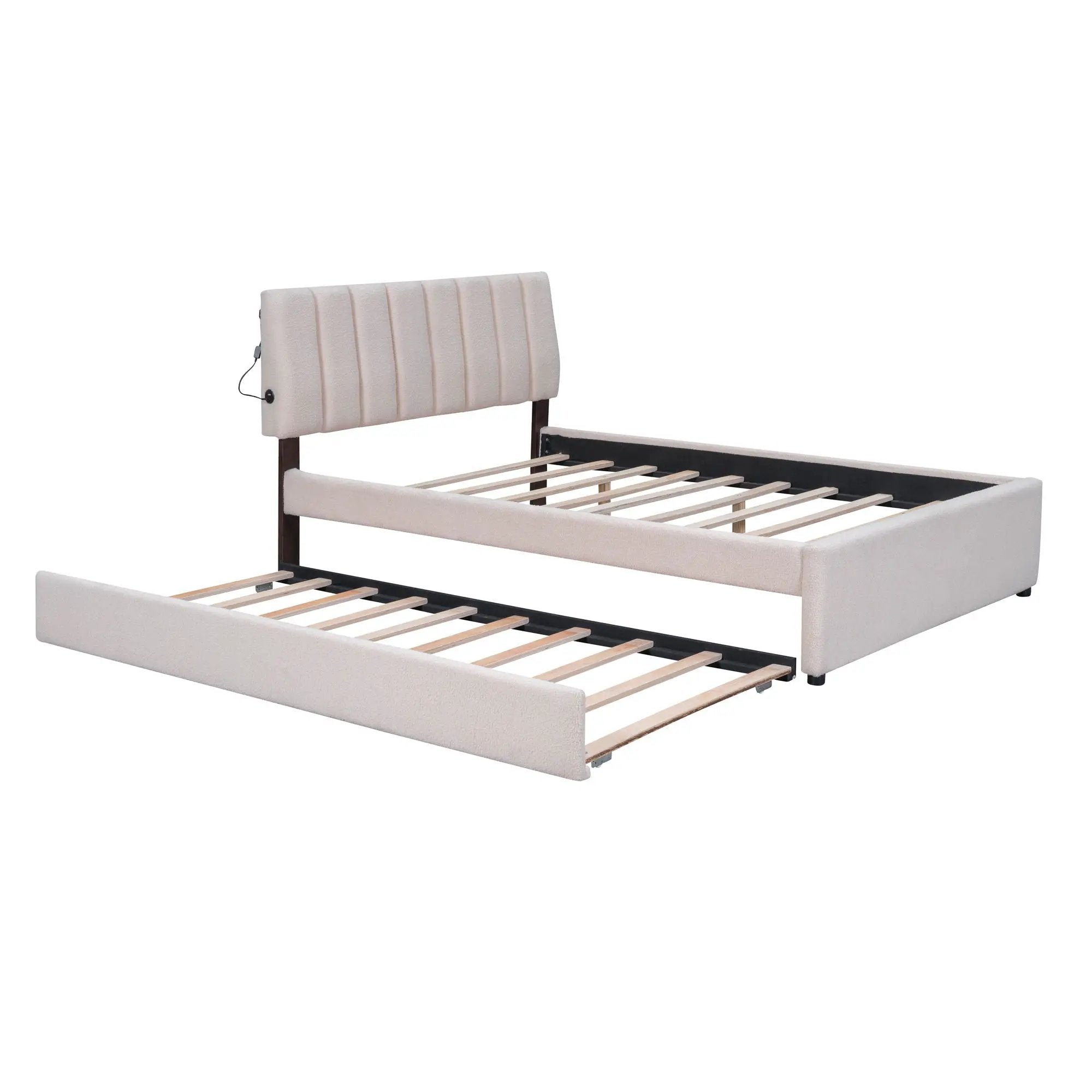 Upholstered Platform Bed With Trundle by HouseOfZazla