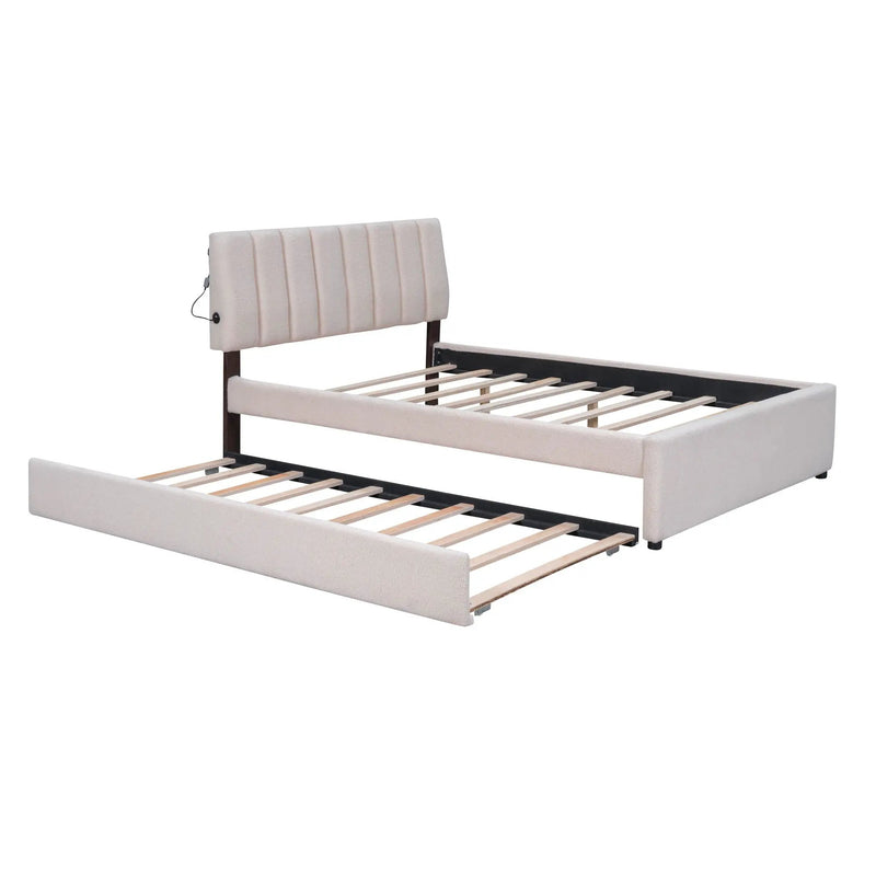 Upholstered Platform Bed With Trundle by HouseOfZazla