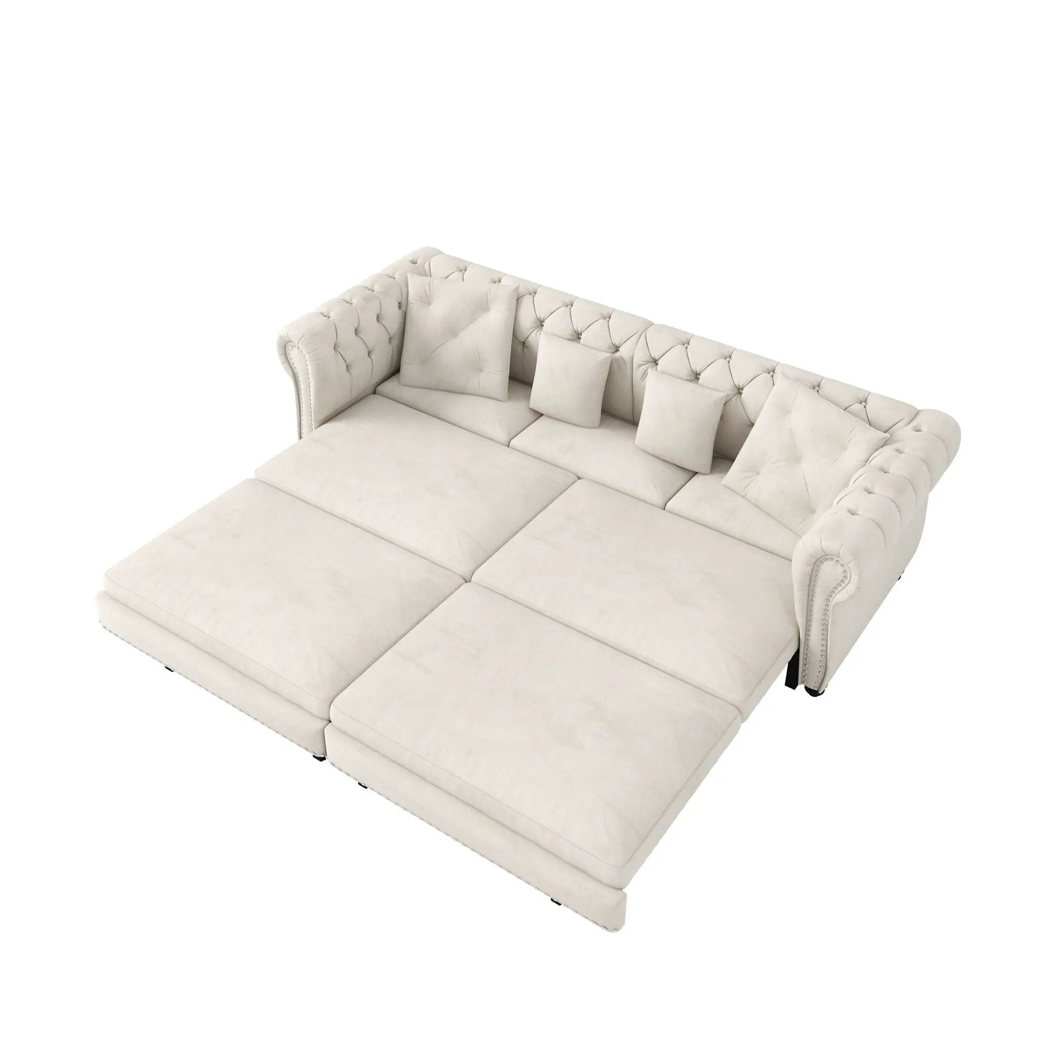 3 In 1 Pull Out Convertible Sleeper Sofa Bed, King Size, Chaise Lounge