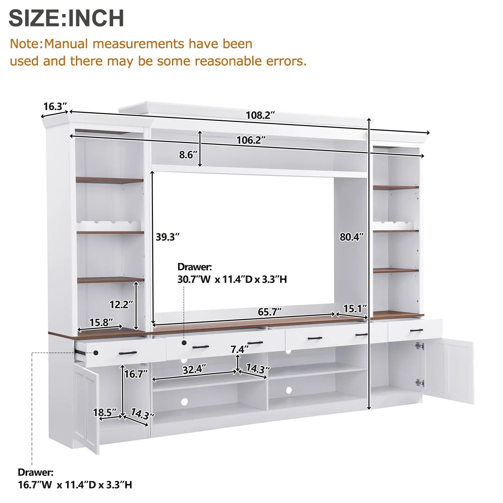 Farmhouse 4-Piece Entertainment Center with Bookshelf for TVs Up to 70" by HouseOfZazla