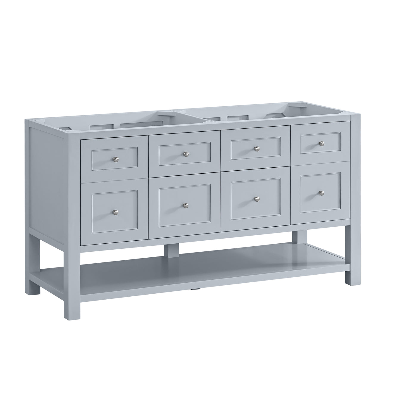 James Martin Breckenridge 60" Double Bathroom Vanity, Serenity Blue, cabinet without a countertop