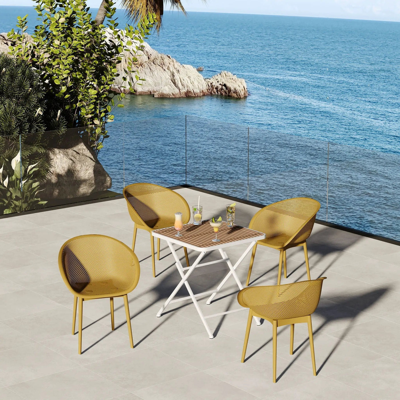 2 Piece Durable Single Chair With Hollow Out Design by HouseOfZazla