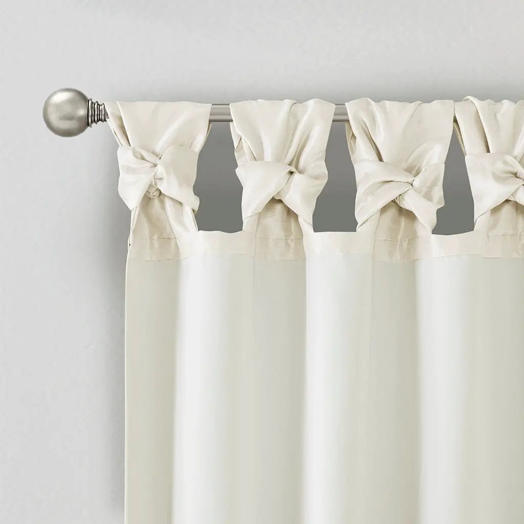 Twist Tab Lined Window Curtain Panel White 50x84 by HouseOfZazla