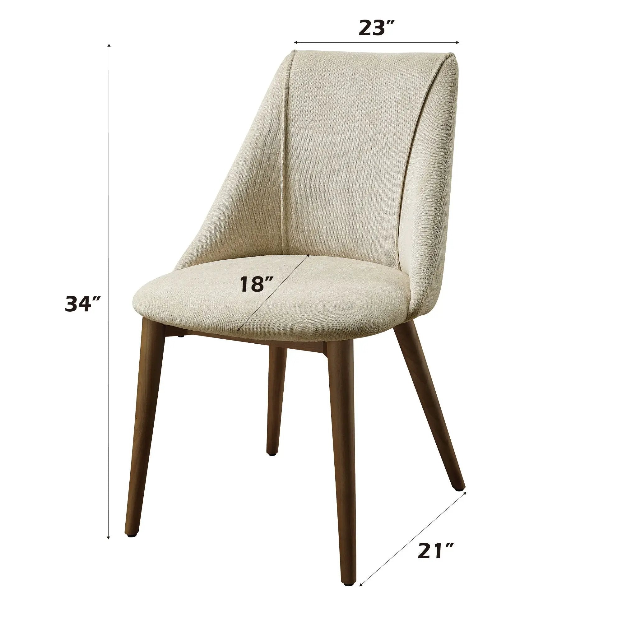 Willene - Polished Microfiber Side Chair (Set of 2) - Beige by HouseOfZazla