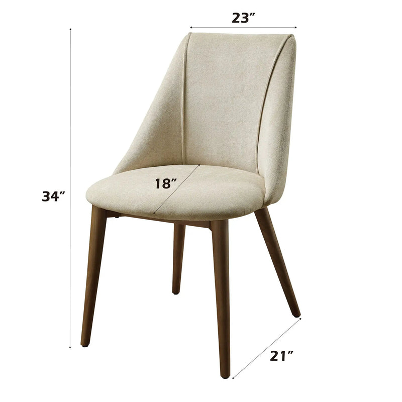 Willene - Polished Microfiber Side Chair (Set of 2) - Beige by HouseOfZazla