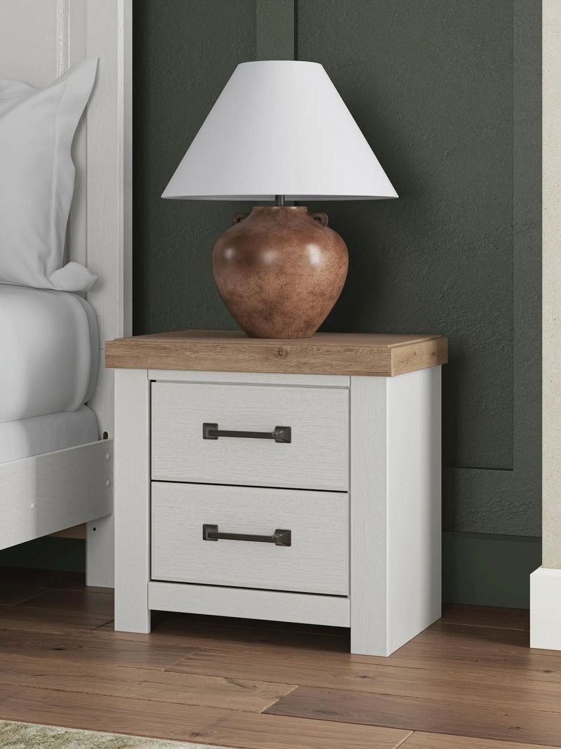 Savonport - Two Drawer Night Stand - White / Brown by Unique Piece Furniture