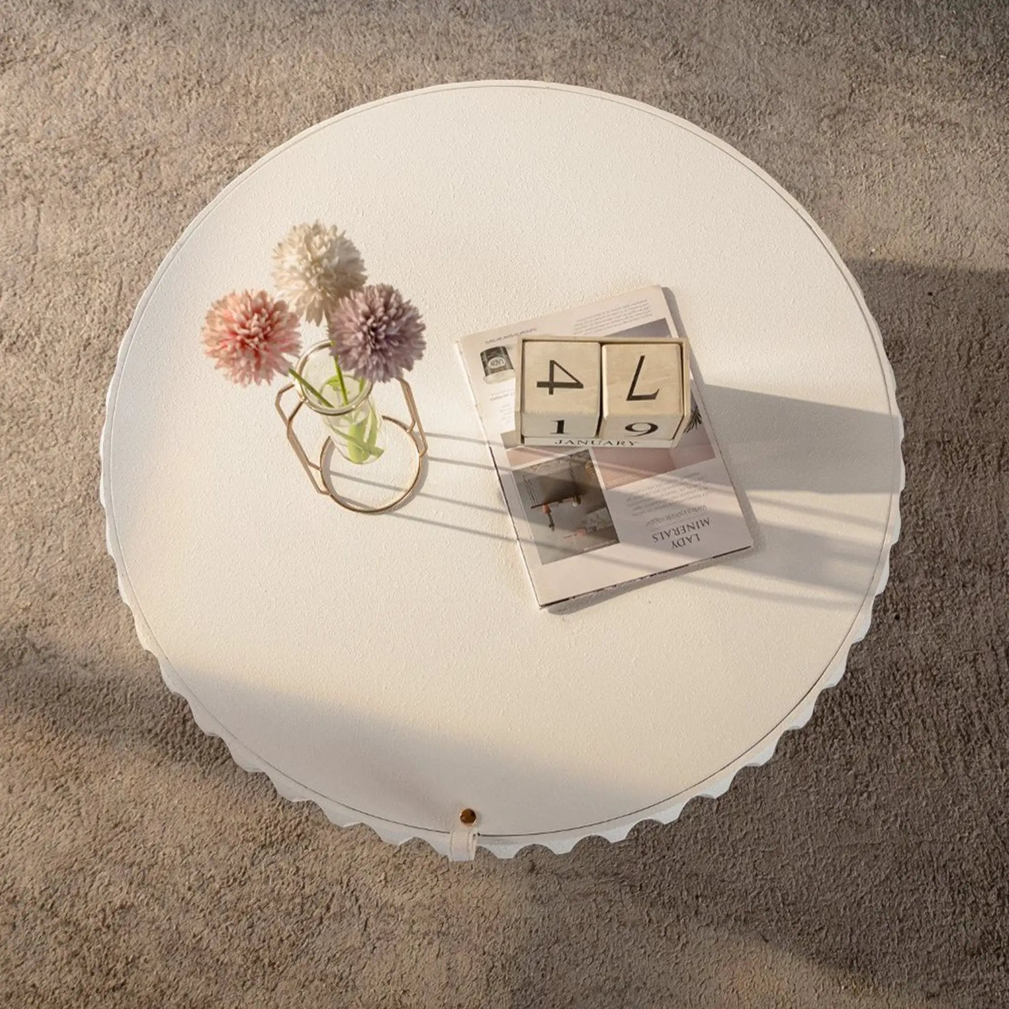 Round Fluted Storage Table with Lift-Off Lid by HouseOfZazla