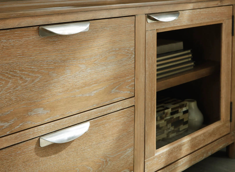 Rencott - Extra Large TV Stand - Light Brown by Unique Piece Furniture
