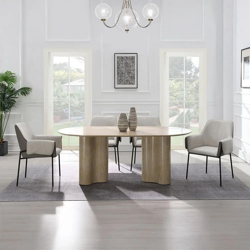 Jirina - Dining Table - Travertine Pattern by Unique Piece Furniture