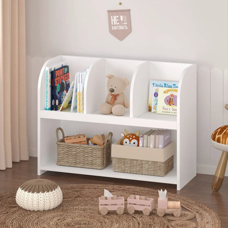 Bookcase With 4 Compartments, Storage Shelf For Toys And Books - White by Unique Piece Furniture