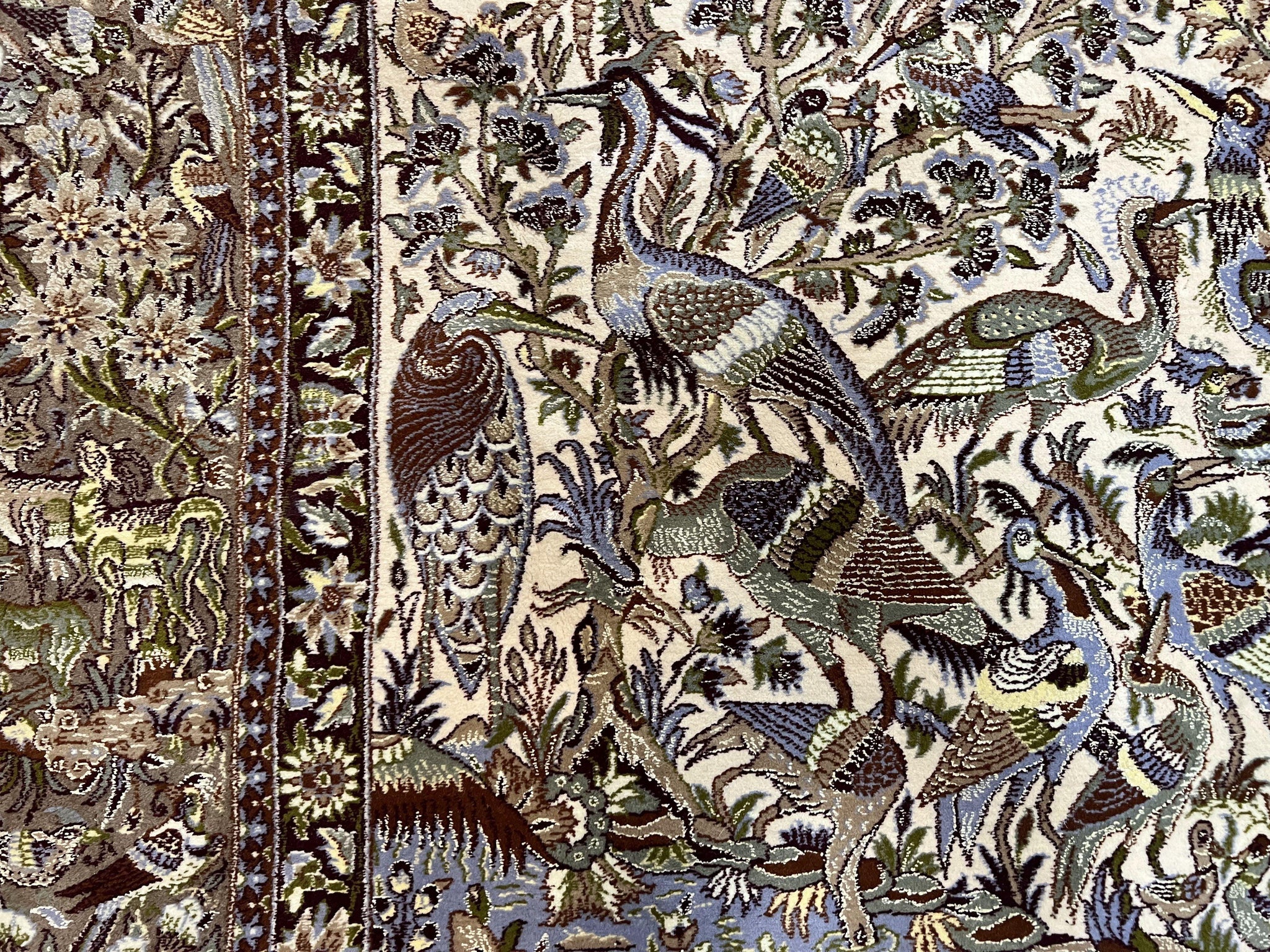 Persian Isfahan Rug 5x8 - Tree of Life, Animal Pictorials, Kork Wool & Silk by Jewel Rugs
