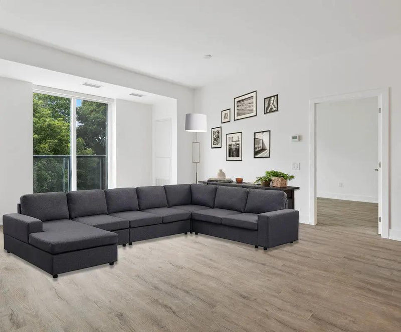 Hayden - 7 Seat Reversible Modular Sectional Sofa Chaise by Unique Piece Furniture