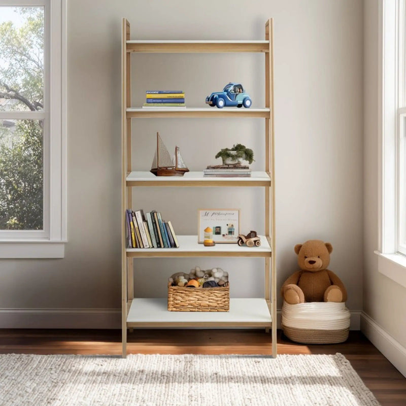 Parker - Bookcase With 5 Shelves - Off White / Natural by Unique Piece Furniture