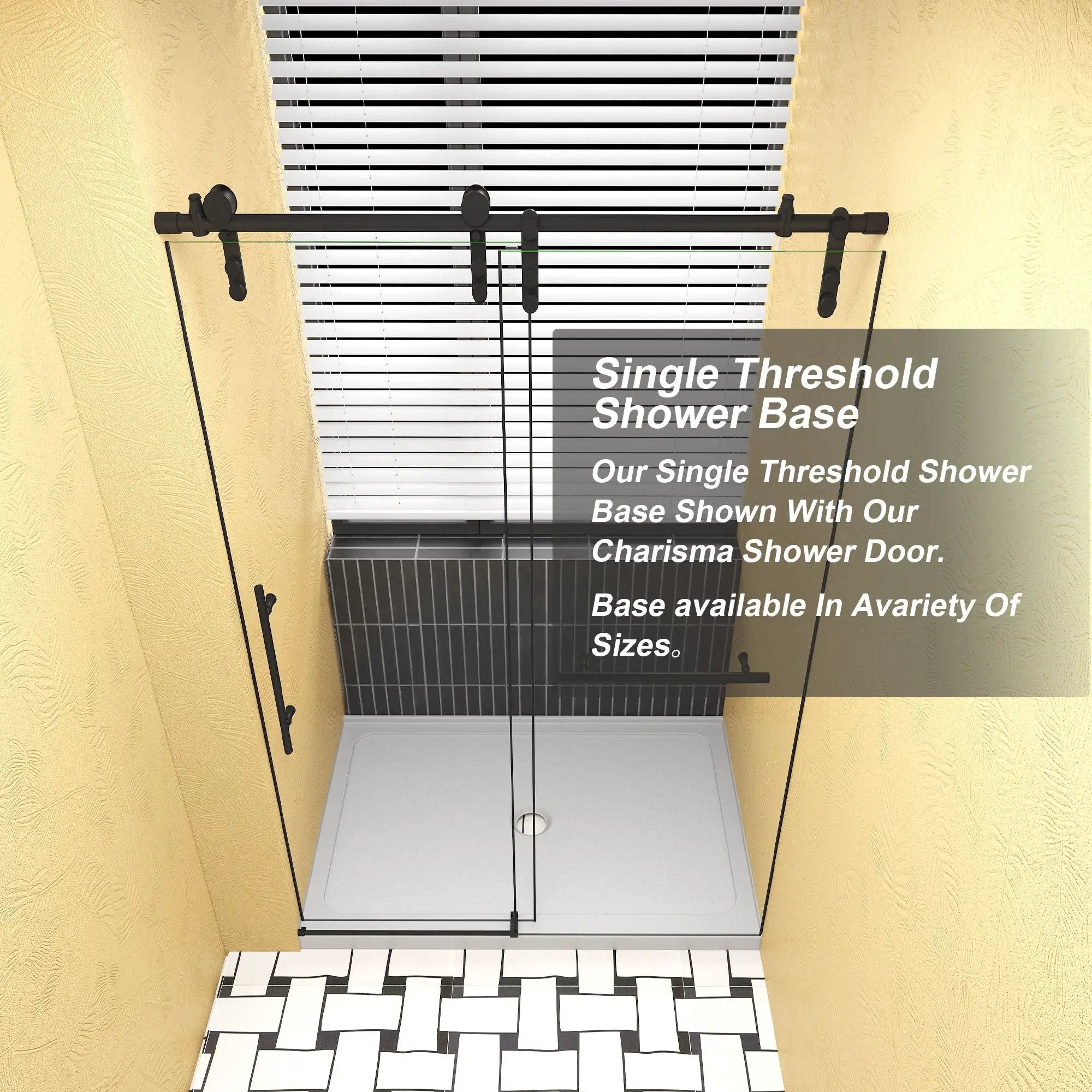 Shower Base, Center Drain With Durable Construction - Gloss White