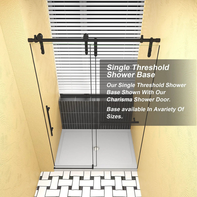 Shower Base, Center Drain With Durable Construction - Gloss White