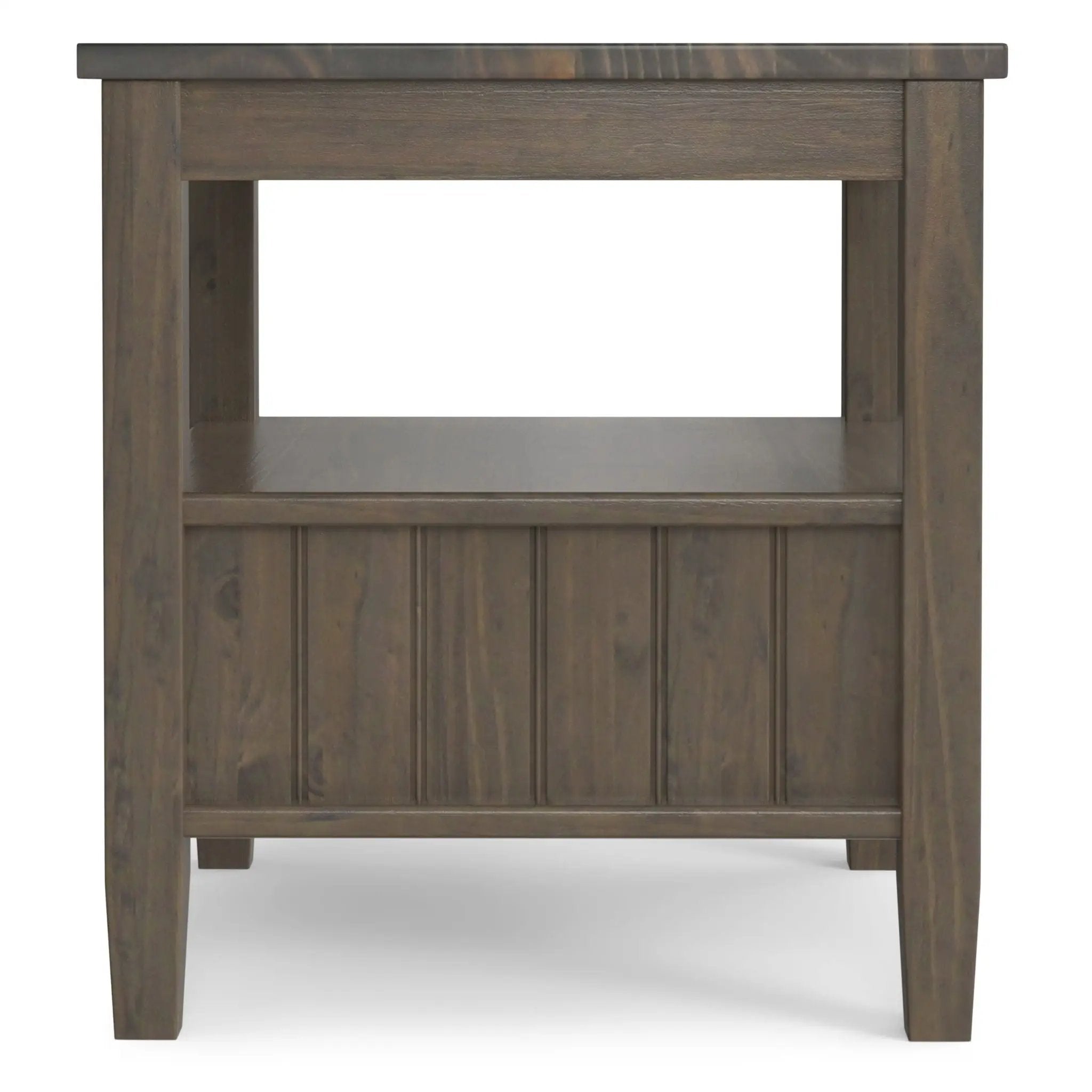 Lev - End Table With Bottom Drawer - Smoky Brown by HouseOfZazla
