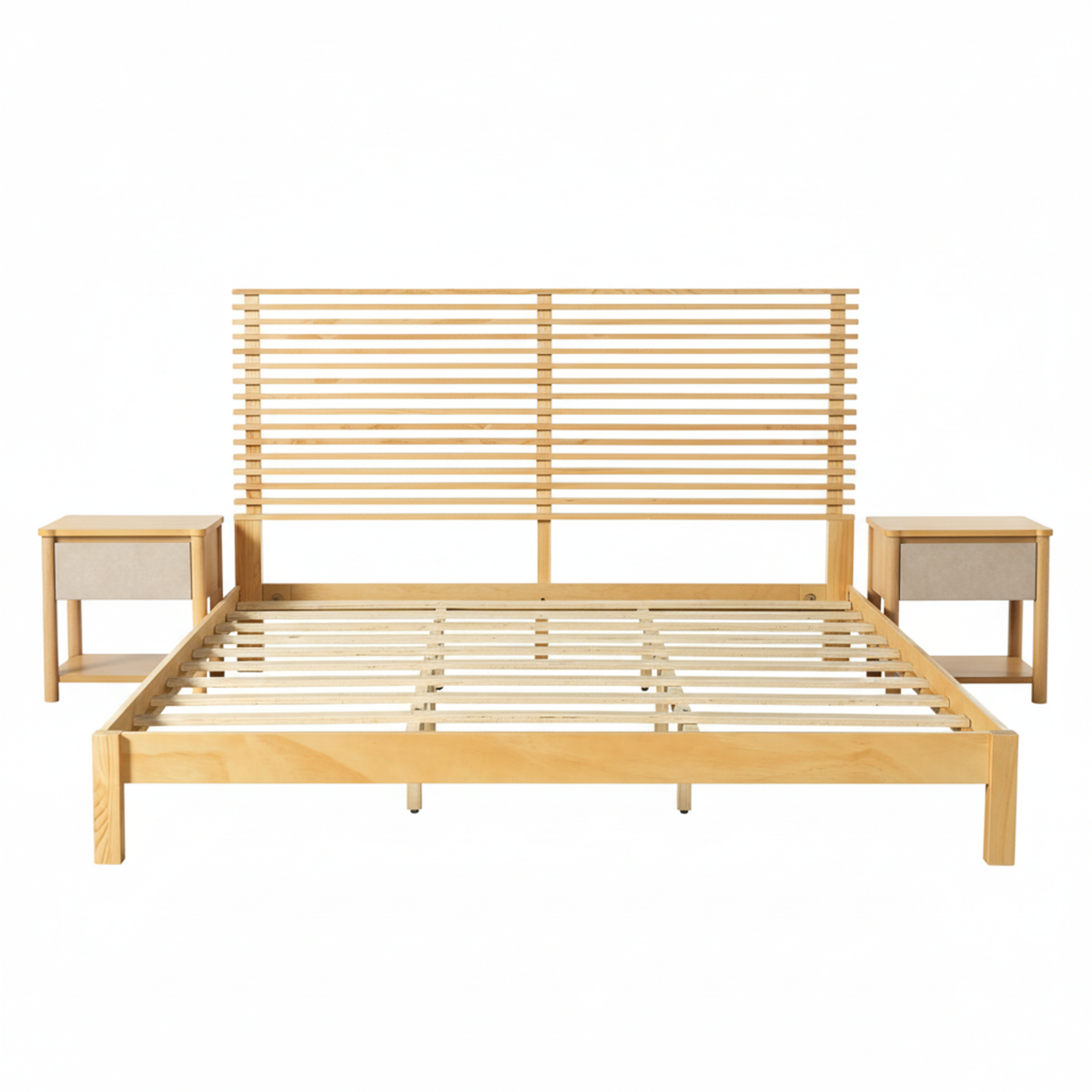 Premium Solid Wood King Size Bed Frame with Headboard by HouseOfZazla