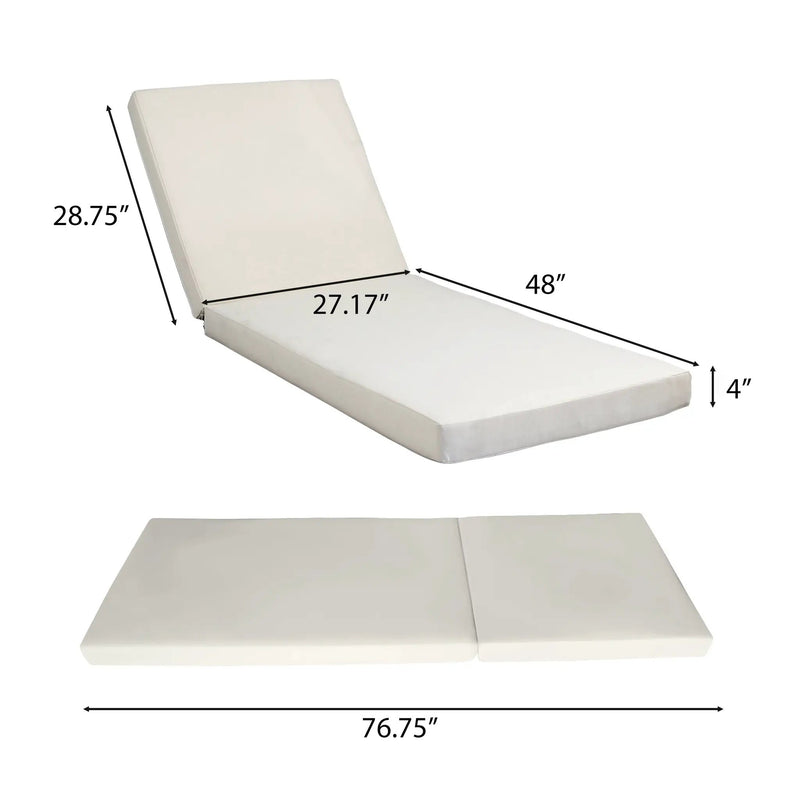 Teak Finish Acacia Wood Chaise Lounge with 4-Inch Cushion by HouseOfZazla