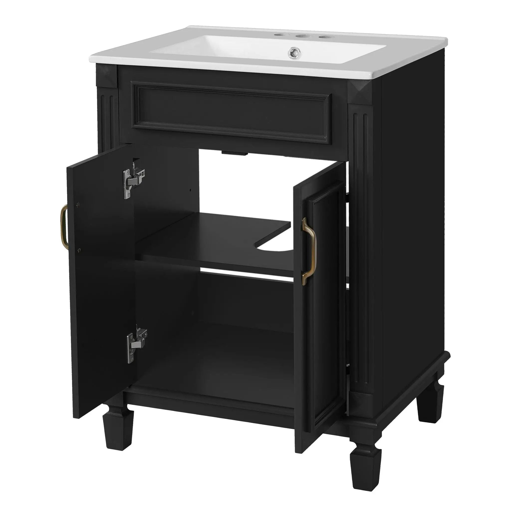 Bathroom Vanity With Top Sink, Cabinet With 2 Soft Closing Doors by Unique Piece Furniture