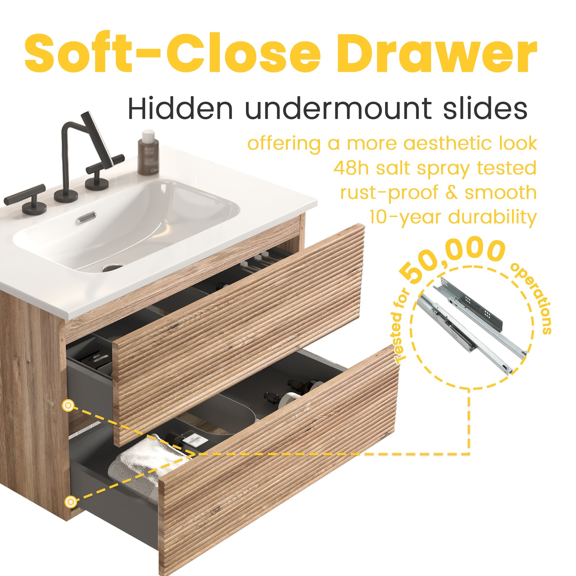 Gloria 30" Wall Mounted Rough Oak Bathroom Vanity by HouseOfZazla